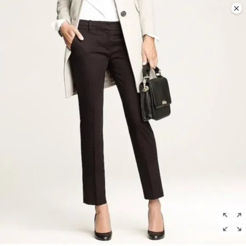 J. Crew Size 8 Cafe Capri Cropped Pants Black Cotton Blend